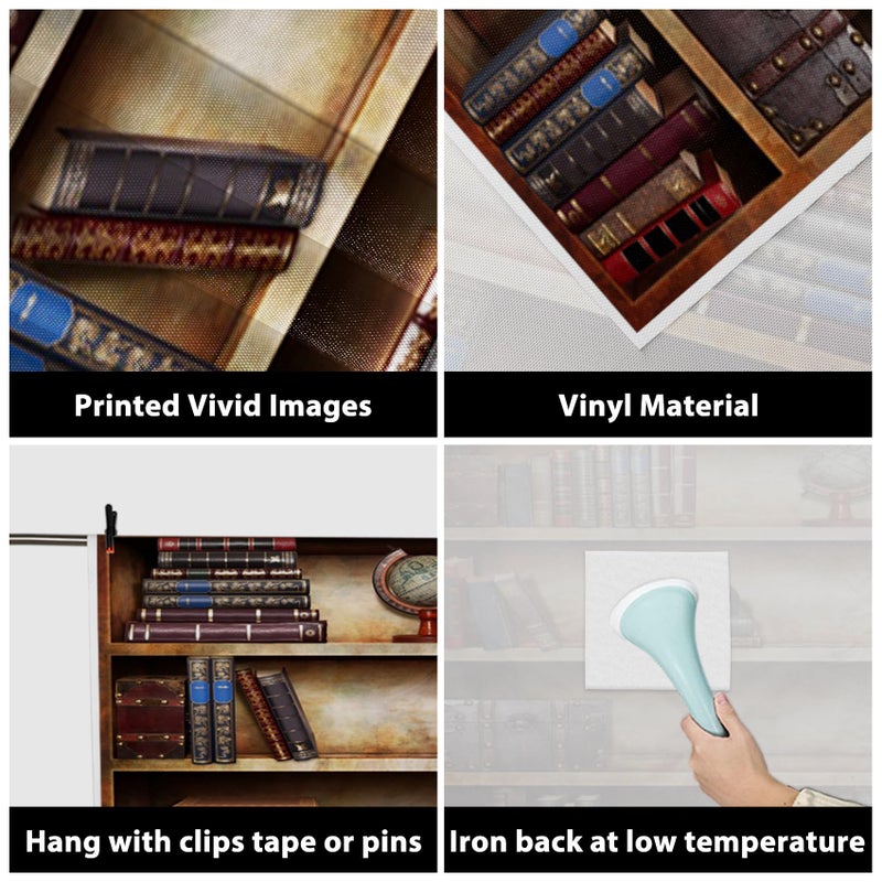 AOFOTO 6x6ft Retro Bookcase Backdrop Vintage Bookshelf Photography Background Magic Books Kid Boy Adult Man Girl Artistic Portrait Nostalgia Photo Shoot Props Video Drop Vinyl Wallpaper - Image 3